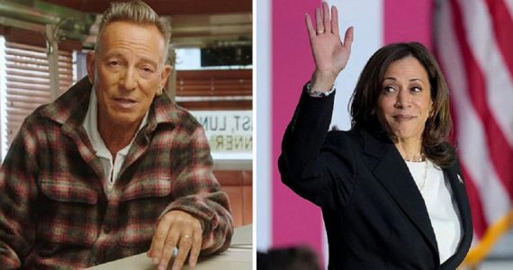 Bruce Springsteen endorses Kamala Harris.